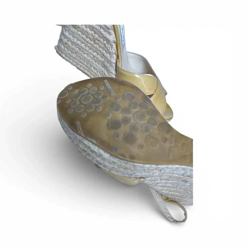 Jimmy Choo Mustard Wedge Sandals - Picture 8 of 9